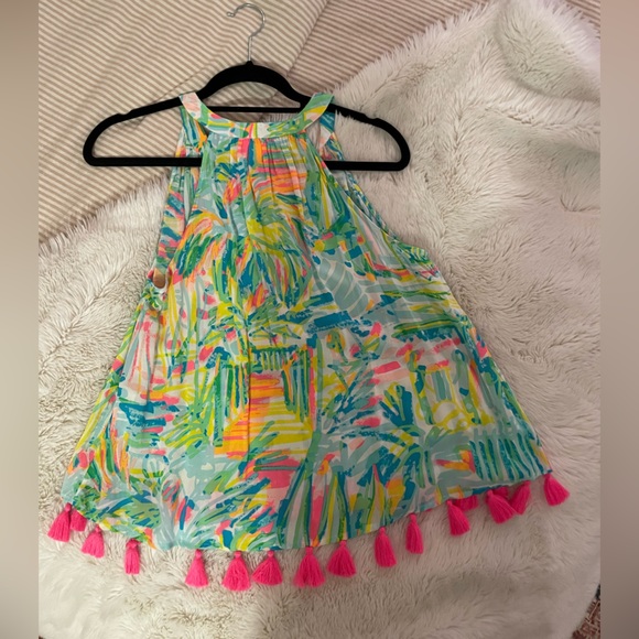 Lilly Pulitzer sailboat print swing tank top with tassels. Size small. - Picture 3 of 3